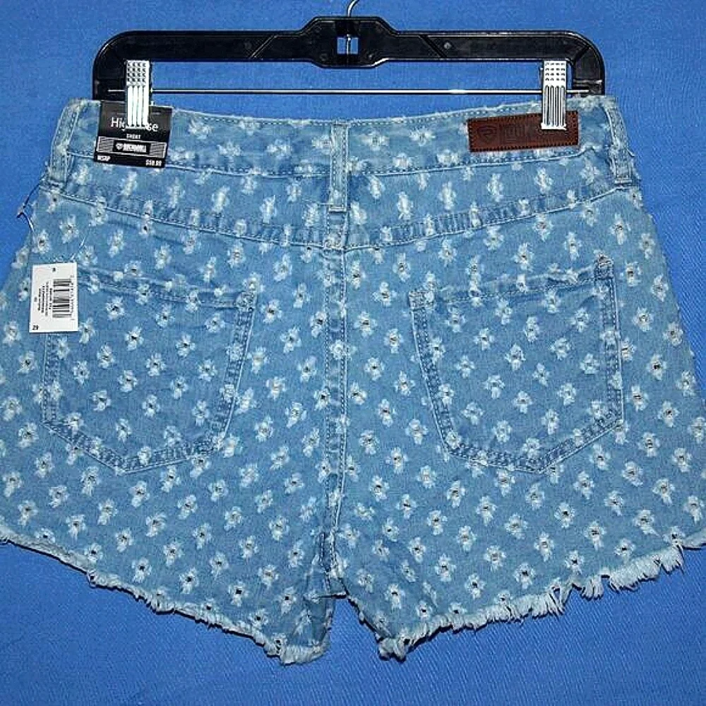 Rock & Roll Denim High Rise Eyelet Denim Shorts Blue NWT